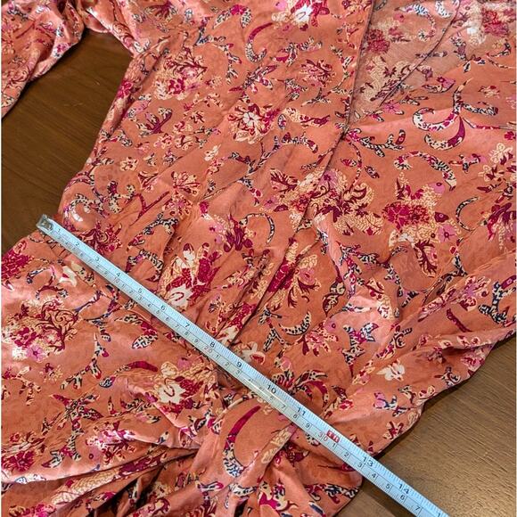 NWT Isabel Marant Etoile Baikal Floral Wrap Mini Dress in Papaya, size FR40/L - Picture 9 of 11